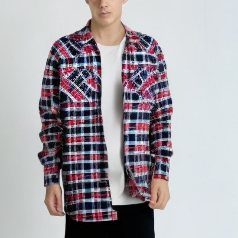 TRADITIONAL WESTERN SHIRT WITH PEARL SNAPS AND DOUBLE FRONT POOCKETS